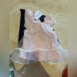 Adorable pink and navy 2 piece set